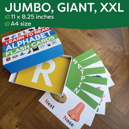 Alphabet Flash Cards - Thick ABC Flash Cards for Kids Ages 3-6 - Lowercase & Uppercase Letter Recognition Learning Game