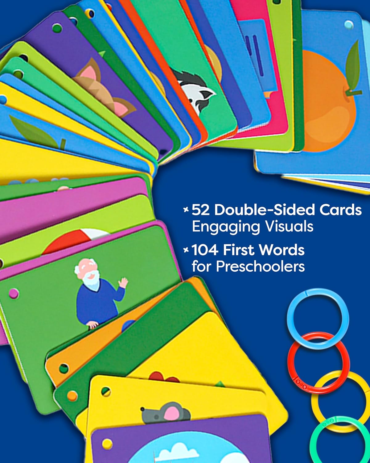 Alphabet Flash Cards - Thick ABC Flash Cards for Kids Ages 3-6 - Lowercase & Uppercase Letter Recognition Learning Game