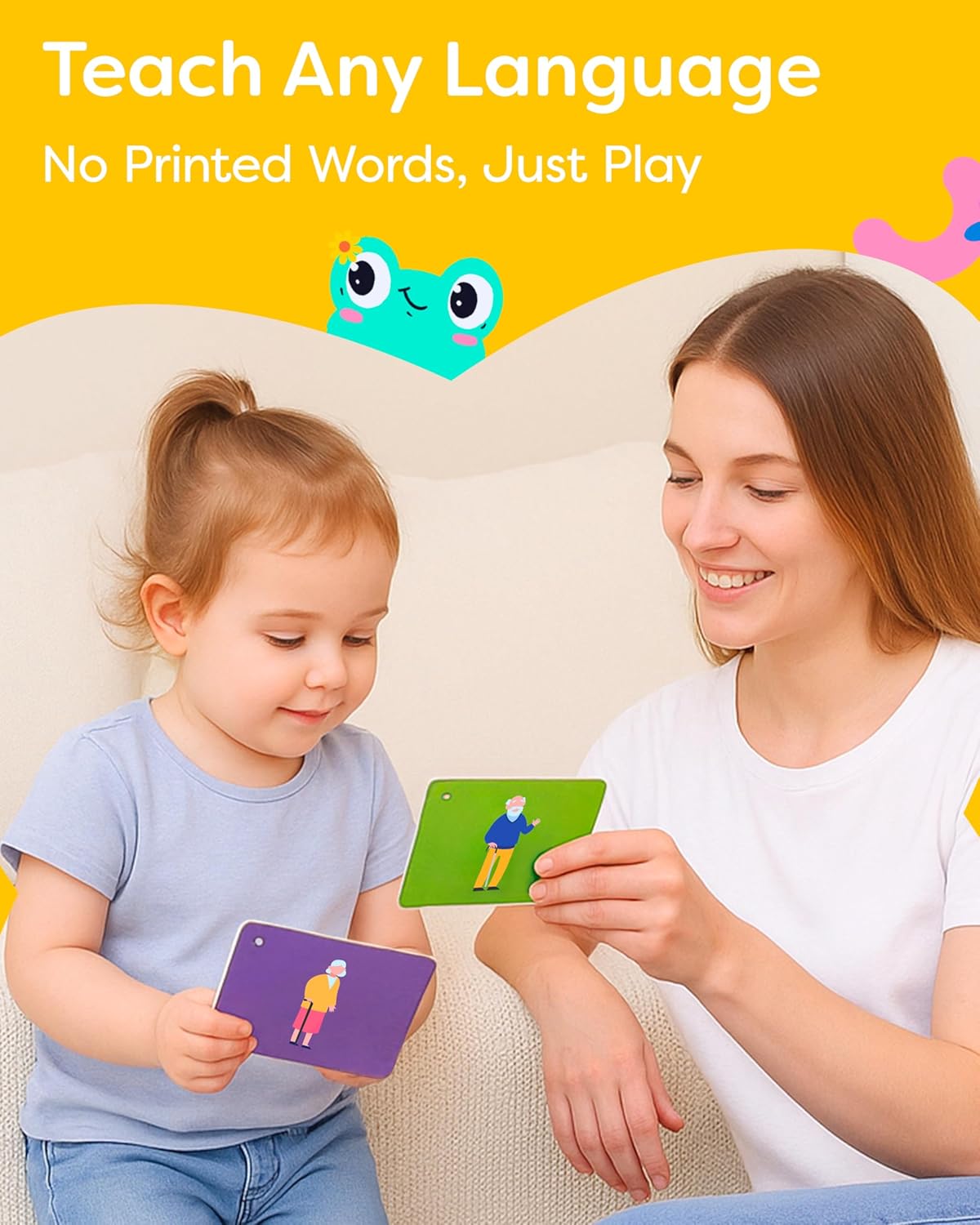 Alphabet Flash Cards - Thick ABC Flash Cards for Kids Ages 3-6 - Lowercase & Uppercase Letter Recognition Learning Game