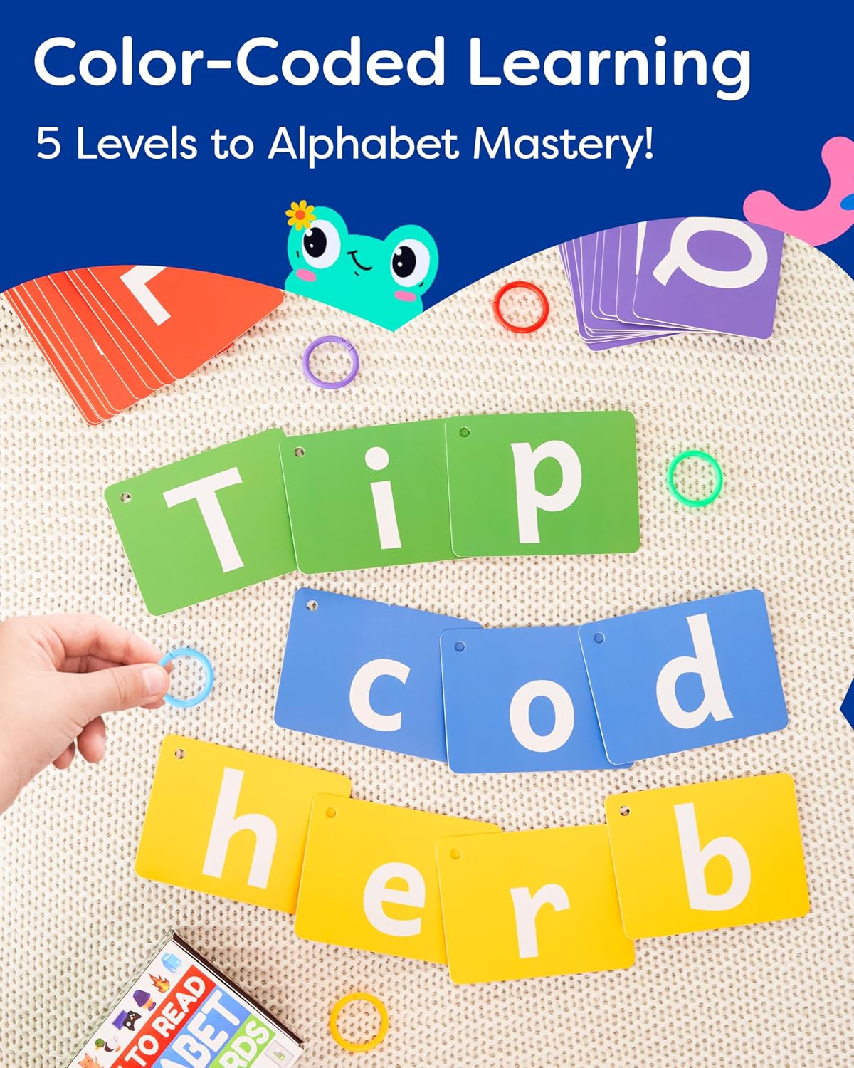Alphabet Flash Cards - Thick ABC Flash Cards for Kids Ages 3-6 - Lowercase & Uppercase Letter Recognition Learning Game