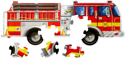 Melissa & Doug Fire Truck Jumbo Jigsaw Floor Puzzle (24 pcs, 4 feet Long) - FSC Certified