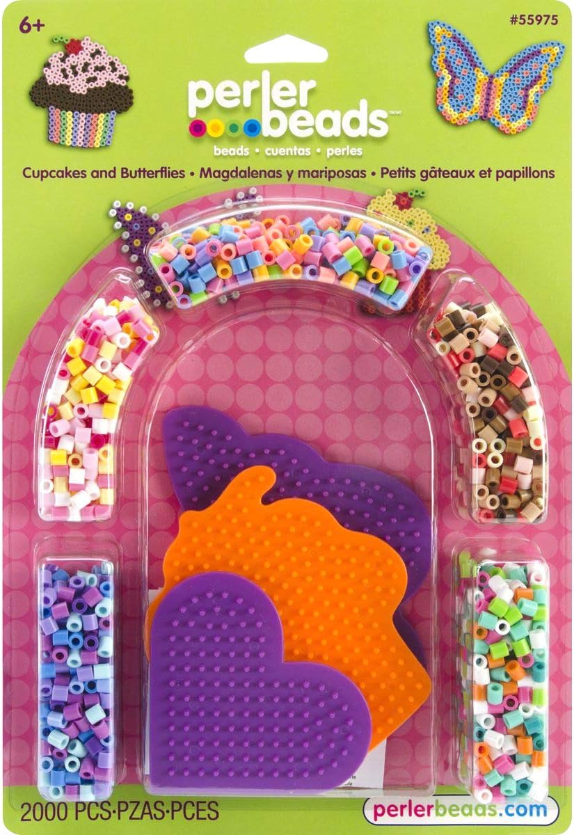 Beads Cupcakes and Butterflies Craft Kit for Kids, 2005 pcs