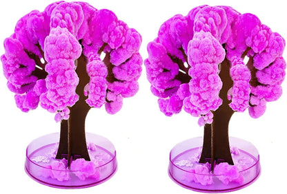 2Pcs Crystal Growing Tree with 3 Potions Mini Paper Crystal Growing Kit for Kids Creative Educational DIY Science Kit for Desk Bookshelf Home Classroom Decor