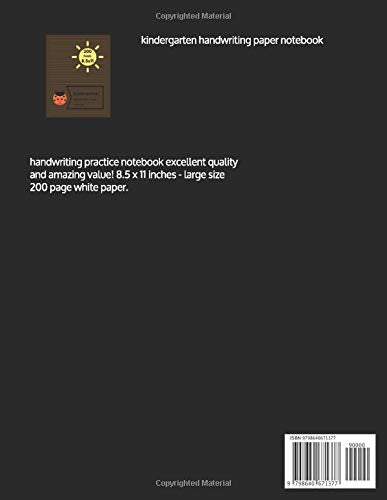kindergarten handwriting paper notebook: This composition book, good for kids, student, boys, girls for a, b, c, practice, writing, number tracing, ... (8.5x11), 200 pages, blank line, dotted grid