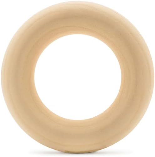 Wood Rings for Crafts 3 Inch, Pack of 5 Unfinished Wooden Rings for Macrame and Jewelry-Making, by Woodpeckers