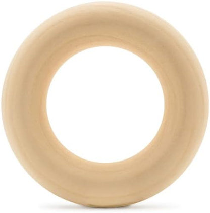 Wood Rings for Crafts 3 Inch, Pack of 5 Unfinished Wooden Rings for Macrame and Jewelry-Making, by Woodpeckers