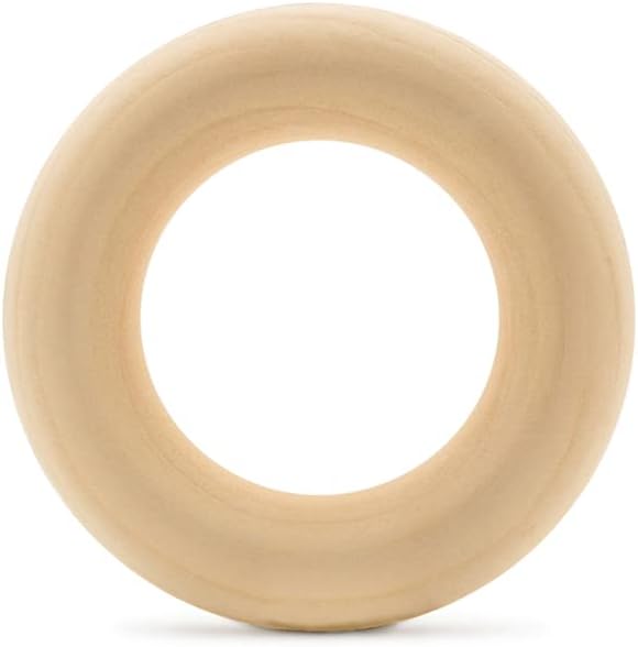 Wood Rings for Crafts 3 Inch, Pack of 5 Unfinished Wooden Rings for Macrame and Jewelry-Making, by Woodpeckers