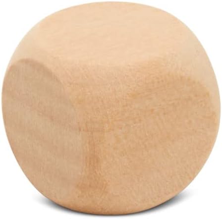 Blank Wooden Dice for Crafting and Games, 1.5 Inch Wood Blocks for Crafts, Pack of 3 Unfinished Small Wooden Blocks for Crafts, Small Wooden Cubes for Games & Party Decor, by Woodpeckers