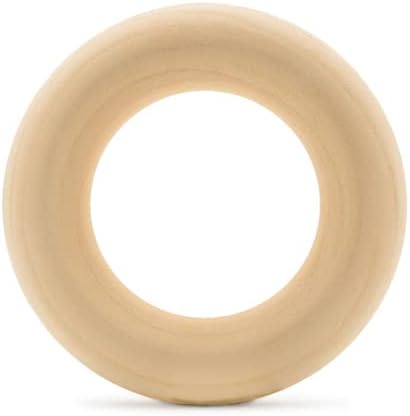 Wood Rings for Crafts 3 Inch, Pack of 5 Unfinished Wooden Rings for Macrame and Jewelry-Making, by Woodpeckers