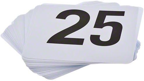 ROY TN 1 100 -Royal Industries Number 1-100 Plastic Number Card Set, Plastic, 4'' by 4'', White Base with Black Numbers