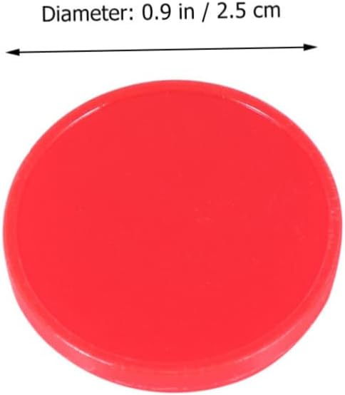 Hemoton 200Pcs Colorful Counting Chips Plastic Bingo Game Tokens for Math Learning Fun Activities for Home School Classroom Use Red Round Pieces
