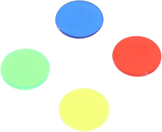 Translucent Game Tokens, 100 Pieces 15mm Round Counting Chips 4 Colors for Classroom Teachers Math Educators Board Game Players Poker Enthusiasts Hands-On Learning Activities
