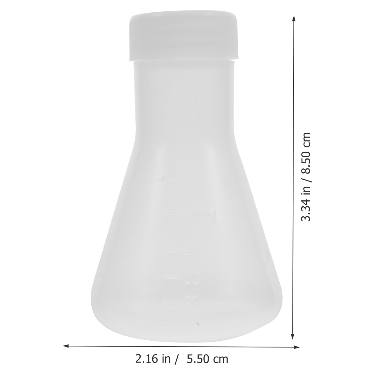 Hemobllo 10-Pack 50ml Plastic Erlenmeyer Flask Set with Screw Caps, BPA-Free PP Graduated Conical Flasks for Lab Experiment, Science Theme Party Favors, Potion Bottles for Liquor & Drinks, Leak-Proof