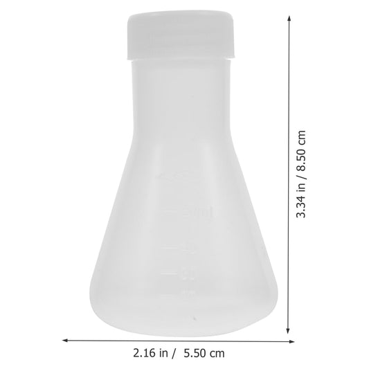 Hemobllo 10-Pack 50ml Plastic Erlenmeyer Flask Set with Screw Caps, BPA-Free PP Graduated Conical Flasks for Lab Experiment, Science Theme Party Favors, Potion Bottles for Liquor & Drinks, Leak-Proof