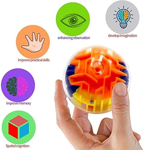 100 Pcs Puzzle Maze Ball Mini 3D Gravity Cube Puzzle Ball Toy for Kids Ages 3 6 7 8-10, Educational Challenges Magic Brain Teasers Games for Boys Girls Birthday Gifts Classroom Prize