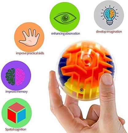 100 Pcs Puzzle Maze Ball Mini 3D Gravity Cube Puzzle Ball Toy for Kids Ages 3 6 7 8-10, Educational Challenges Magic Brain Teasers Games for Boys Girls Birthday Gifts Classroom Prize