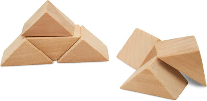 Quarter Circle Wooden Building Blocks Set 1-inch, Pack of 50 Unfinished Wooden Blocks for Crafts & Loose-Parts Play, by Woodpeckers