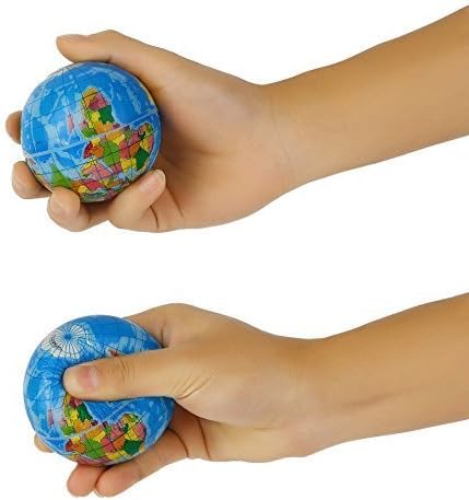 2.48'' Mini Squeezable Globe Stress Balls,Tension Reliver Balls,Party Favor,Soft PU Globe Ball,Earth Pattern,Party Toys