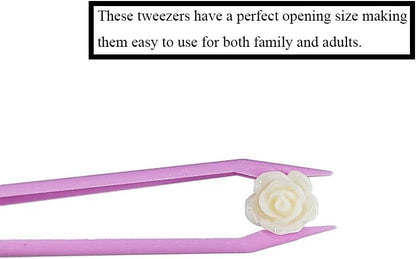 15 Pieces Blue Plastic Tweezers 3.14 Inch Craft Tweezers Forceps Thickened Plastic Sturdy Fine Motor Skill Learning for Perler Beads Jewelry Making Family Classroom School Ckyleole