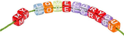 DAHI 400PCS Cube Letter Beads 8mm Alphabet Bead Colorful A-Z Acrylic Letter Beads for Jewelry Making (Color White 8x8mm)