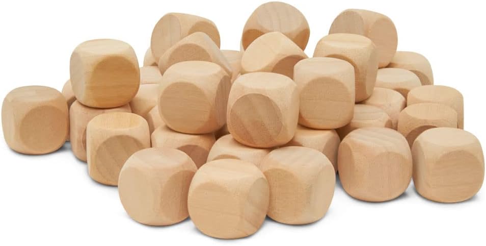 Blank Wooden Dice for Crafting and Games, 1.5 Inch Wood Blocks for Crafts, Pack of 3 Unfinished Small Wooden Blocks for Crafts, Small Wooden Cubes for Games & Party Decor, by Woodpeckers