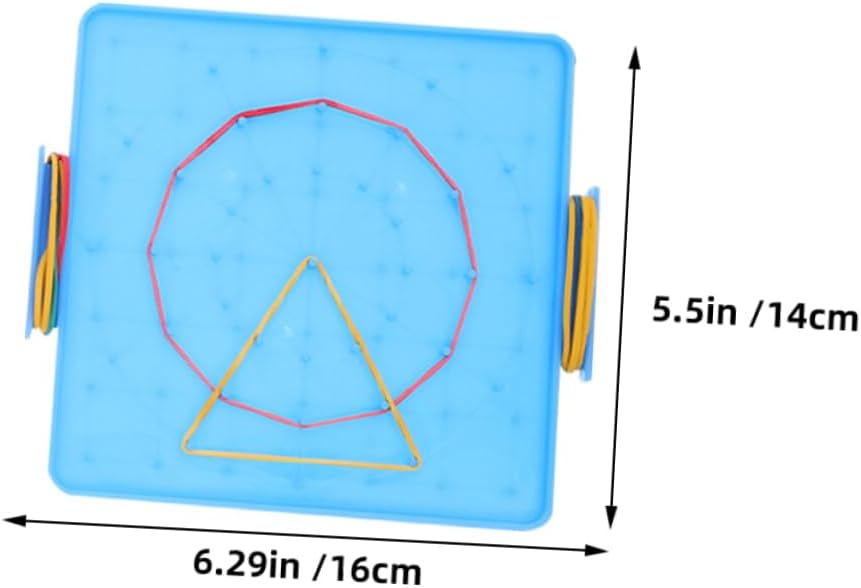2pcs Double-Sided Geoboard for Boys and Girls Plastic Student Pegboard Educational Math Manipulative Bands for Classroom Activities and Home Learning