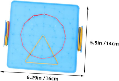 2pcs Double-Sided Geoboard for Boys and Girls Plastic Student Pegboard Educational Math Manipulative Bands for Classroom Activities and Home Learning