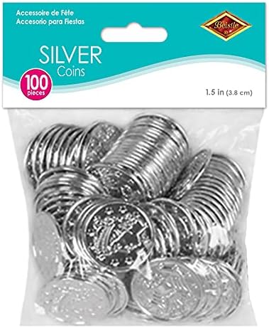 Beistle 200 Piece Embossed Plastic Coins For Pirate Treasure Chest Favors, Casino Theme Decorations