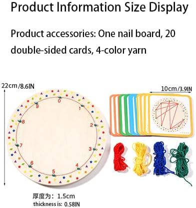 Wooden Threading Nail Board Montessori Teaching Aids - Rope Winding Graphics for Early Education and Geometric Puzzle Development