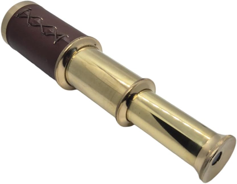 Prime NAUTICAL6 Inches Brass Pirates Telescope, Collapsible Handheld Telescope, Monocular, Adventure,Traveling,Gift Item,Brass Nautical Spyglass for Outdoor Navy and Gift