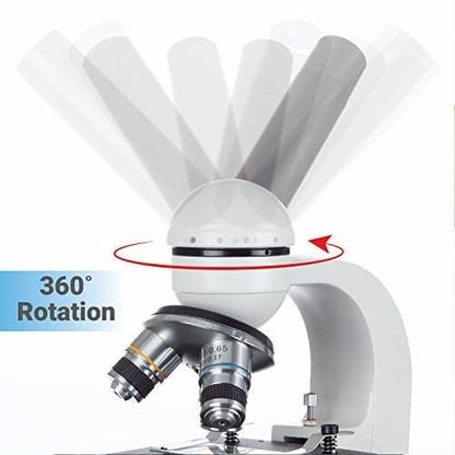 AmScope M150C / M150C-I 40X-1000X All-Metal Optical Glass Lenses Cordless LED Student Biological Compound Microscope