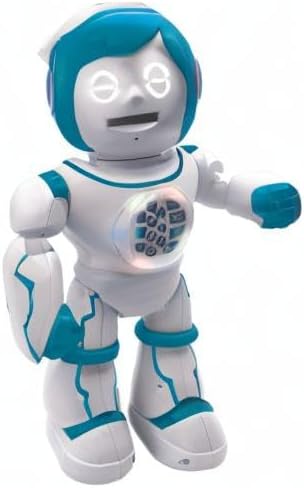 LEXiBOOK, Powerman Neo, My Robot Full of Technology, Remote Control and Gesture Control, Educational Activities in English, Programmable, Music and Dance, Sound and Light Effects, Blue/White, ROB18EN