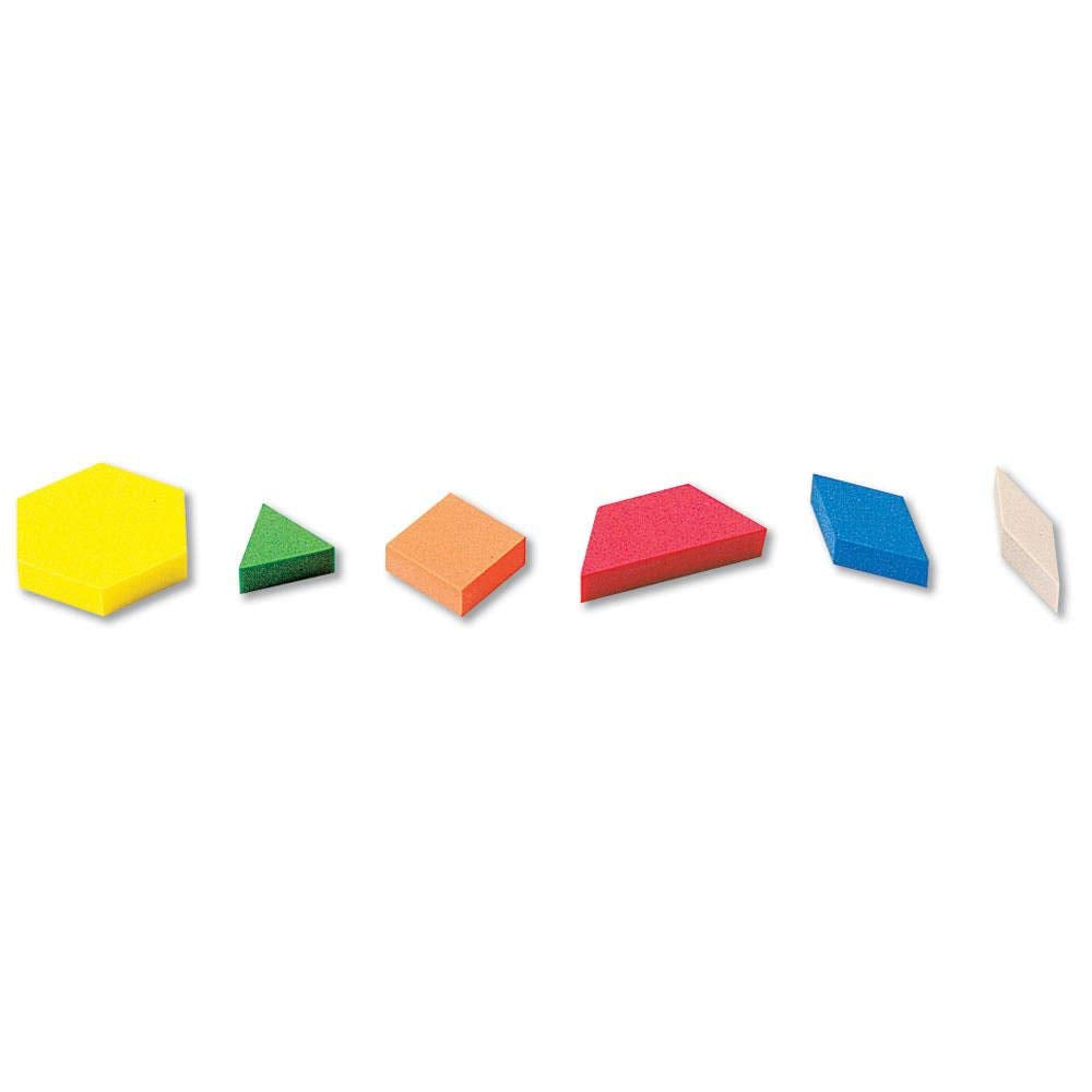 hand2mind Foam Pattern Blocks, Geometric Shapes for Kids, Pattern Play, Toddler Pattern Blocks, Learning Shapes for Kindergarten, 3D Shapes Manipulatives, Sorting Math Blocks (Set of 1,250)