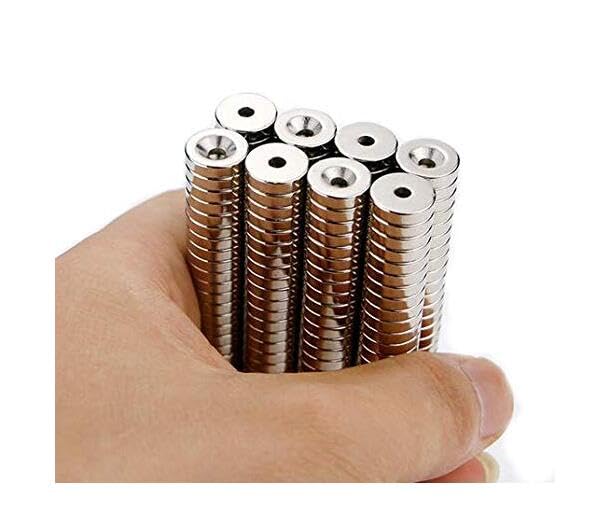 25 Pieces D10mm x H 3mm, 3mm Hole, Countersink disc Small Multi-Purpose Refrigerator Magnet for Refrigerator, Science, Crafts, Project Science, Educational Magnetic kit