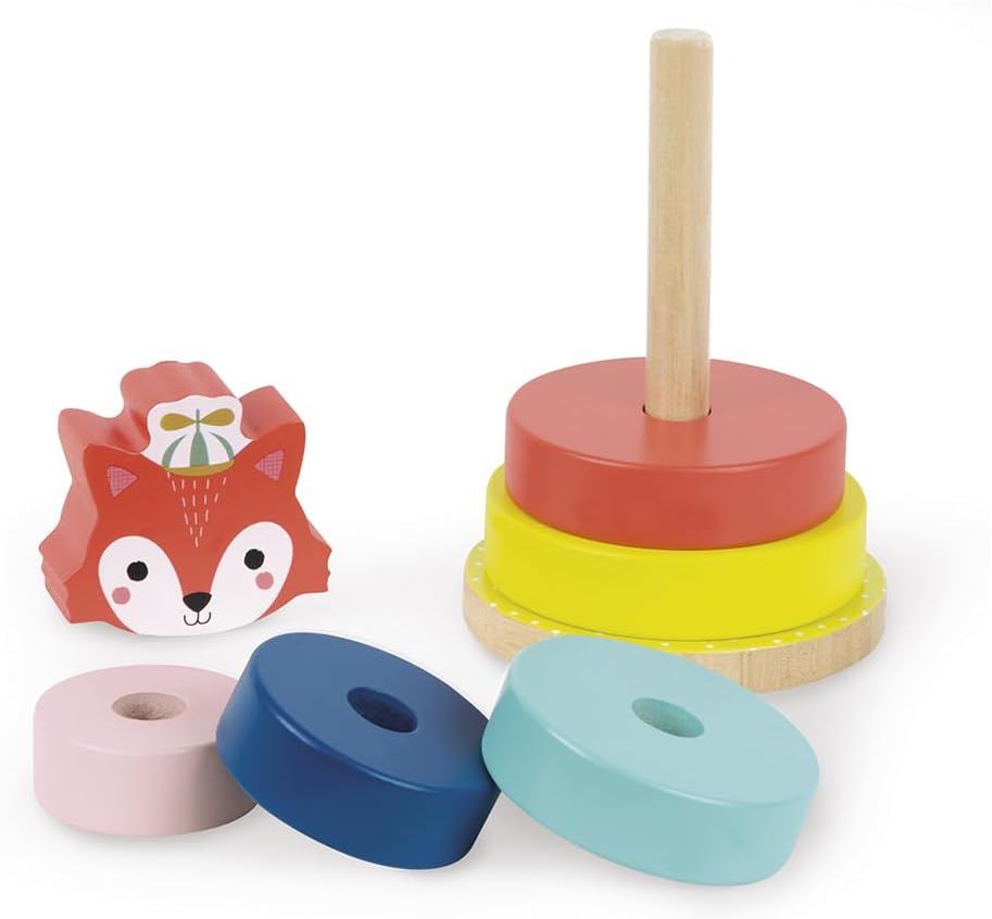 Janod Baby Forest Fox Wood Stacker - Ages 1+ - J08014