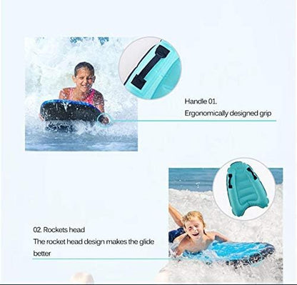 Inflatable Boogy Boards for Beach Travel Toys, 30” Cavas Slip Slide Water Park Body Surfing Board with Handles, Summer Fun Water Pool Game Toys for Kids 4,8,12 Ages
