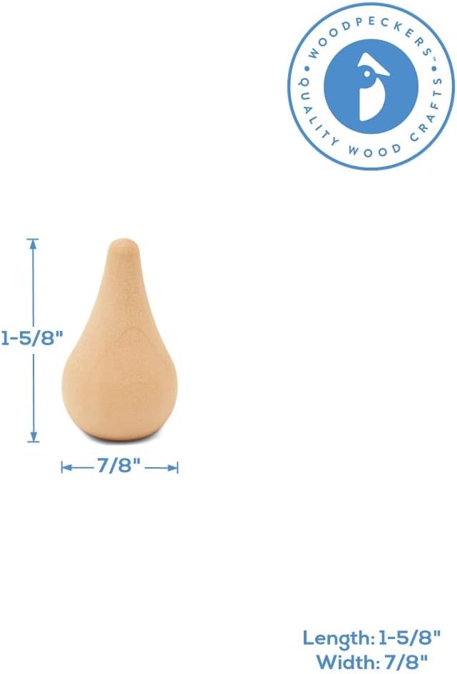 Grapat-Style Raindrop 1-5/8-inch, Pack of 10 Sensory Bin Filler for Open Ended Play, Education Supplies/Craft Supplies, by Woodpeckers