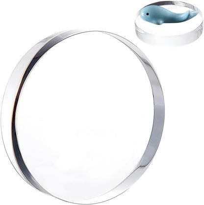 AHANDMAKER 1Pc Acrylic Disc Display Block Clear Round Display Stand 3.9"/10cm Diameter Round Base Plished Ring Display Holder Bases for Table Showing Collectibles
