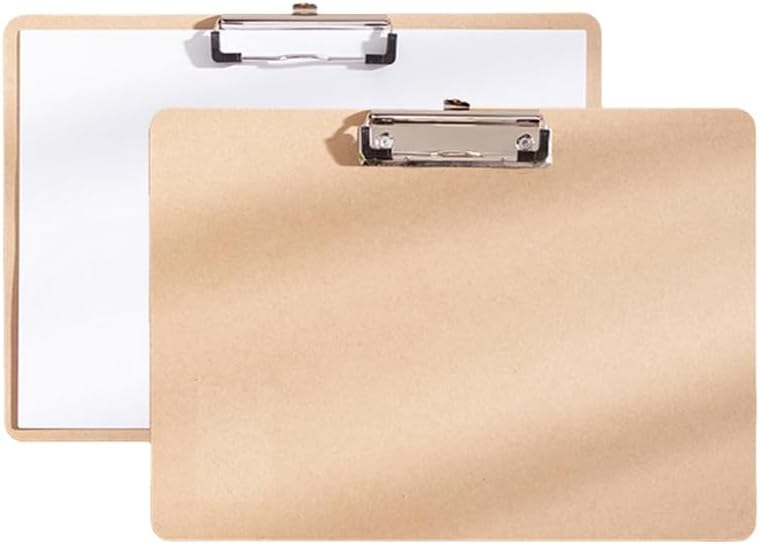 2 Pcs Clipboards with Low Profile Clip,Wood Clipboards Bulk,Office Clipboard Hardboard Drawing Clipboard,Back to School Teacher Classroom Supplies, School Supplies for College Students (Horizontal-A4)