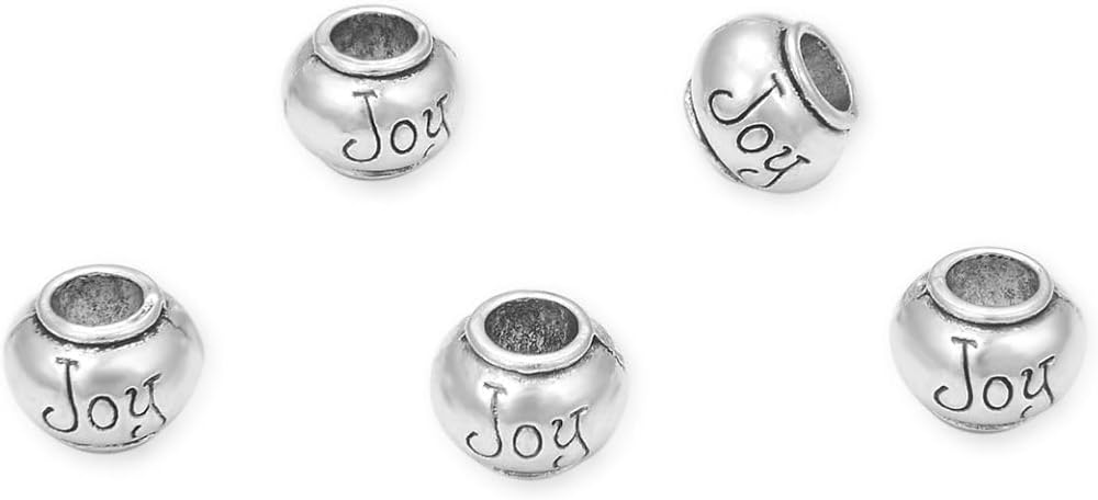 40pcs Live Love Laugh Large Hole Loose Beads (4.5mm Hole) Antique Silver Metal Spacer for DIY Craft Jewelry Making MEC-C9
