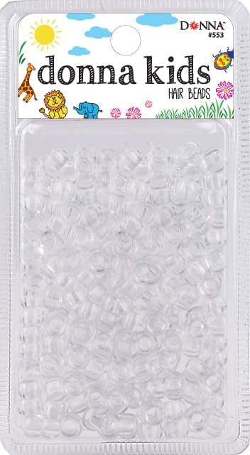 DONNA Small Plastic Hair Beads, DIY Hair Braiding plastic beads for braid hair 1pc Quick Beaders for Kids Hair Braids, Medium Pack Size (WHITE)