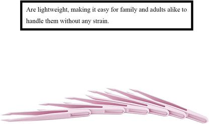 15 Pieces Blue Plastic Tweezers 3.14 Inch Craft Tweezers Forceps Thickened Plastic Sturdy Fine Motor Skill Learning for Perler Beads Jewelry Making Family Classroom School Ckyleole
