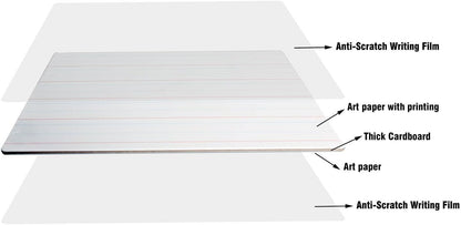 Dry Erase Lined Whiteboard for Kids, White Board with Lines for Writing, Handwriting Practice Board for School and Homeschool Supplies