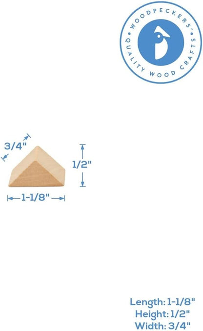 Quarter Circle Wooden Building Blocks Set 1-inch, Pack of 50 Unfinished Wooden Blocks for Crafts & Loose-Parts Play, by Woodpeckers