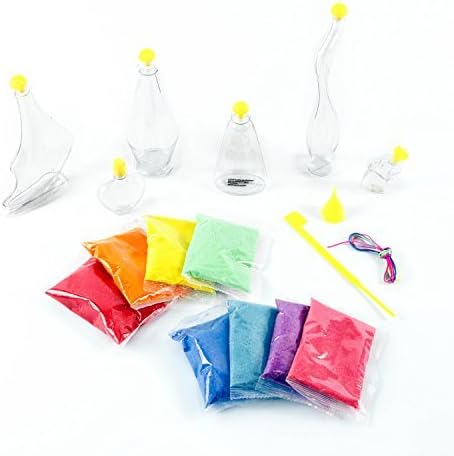 Made By Me Create Your Own Underwater Sand Art, Includes 6 Ocean-Themed Bottles, 8 Sand Colors, Glitter, & Funnel, Great Staycation or Group Activity, Party Idea, DIY Sand Art For Kids Ages 6, 7, 8, 9