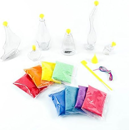 Made By Me Create Your Own Underwater Sand Art, Includes 6 Ocean-Themed Bottles, 8 Sand Colors, Glitter, & Funnel, Great Staycation or Group Activity, Party Idea, DIY Sand Art For Kids Ages 6, 7, 8, 9