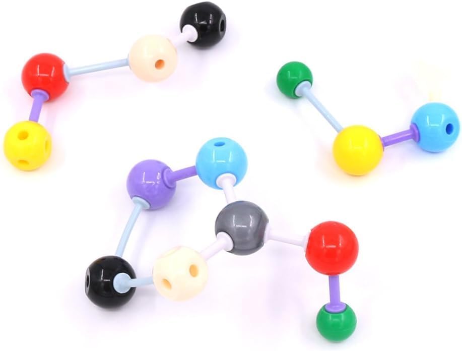 Swpeet 125 Pcs Molecular Model Kit for Inorganic & Organic Molecular Model Teacher and 16 Years and Over Student Kit - 54 Atoms & 70 Links & 1 Short Link Remover Tool - Science Toys