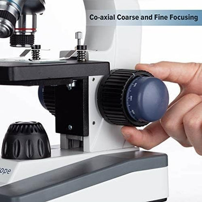 AmScope M150C / M150C-I 40X-1000X All-Metal Optical Glass Lenses Cordless LED Student Biological Compound Microscope