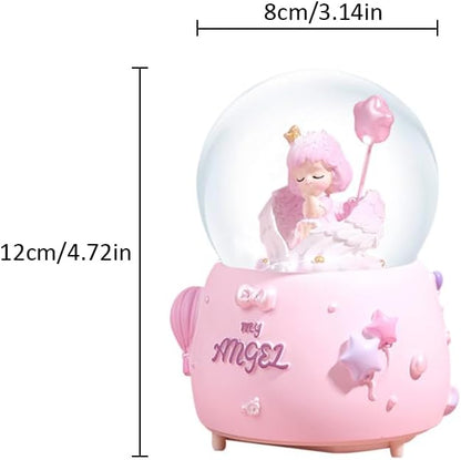 Angel Snow Globe, 80mm Musical Snow Globe with Color Changing LED Lights, Perfect Birthday for Daughter Wife Girlfriend Girls (Purple)