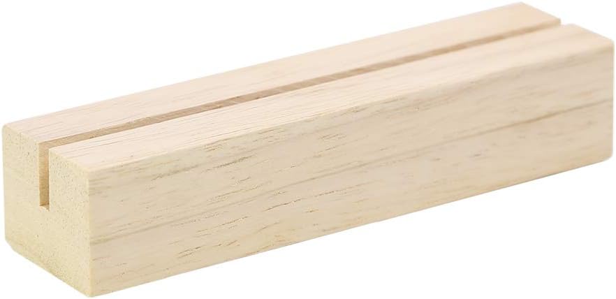 UNIQOOO 10 Pack 4" Gold Birch Wood Stands for Wedding Acrylic Sign, Wood Table Number Holders for 1/8 Thick Acrylic Sheets | Wedding Display Stand, Card Holder for Bar Menu, Retail Sign, Party